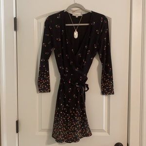 LOFT Fall Floral Wrap dress